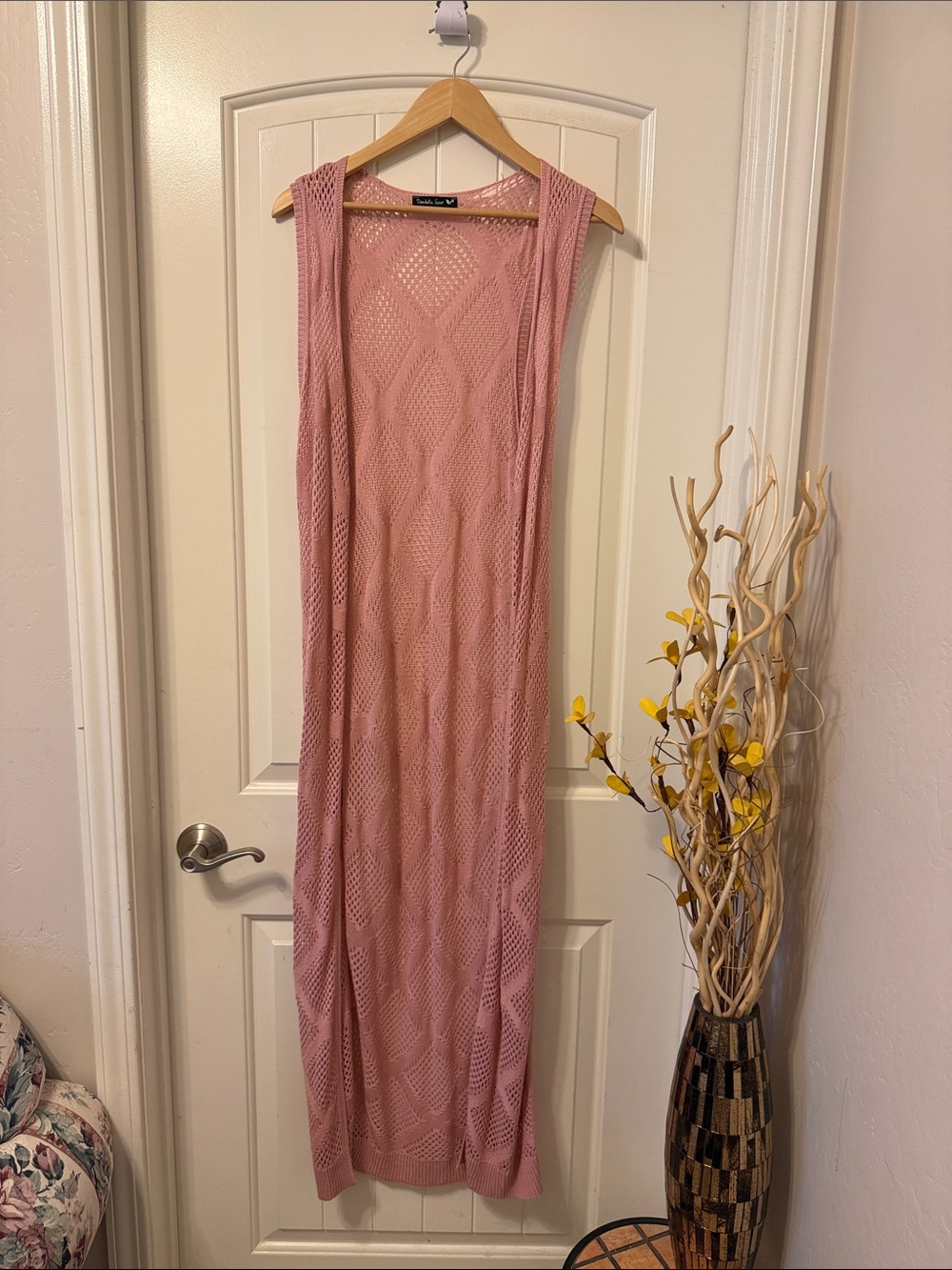 Double Zero Pink Sleeveless Knit Tunic Maxi